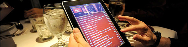 Menù ristorante su iPad